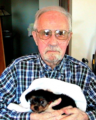 Dad with puppy