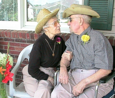 Mother and Dad on Front Porch
