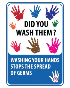 Poster with words, "Did you wash them?"