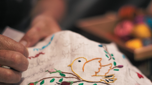 Beautiful embroidery work which involved her elders and her community