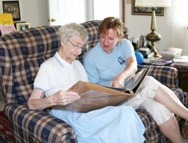 My mother with one of our Literary Companions who read good literature, poetry, and made music together following Mother's diagnosis of Alzheimer's.