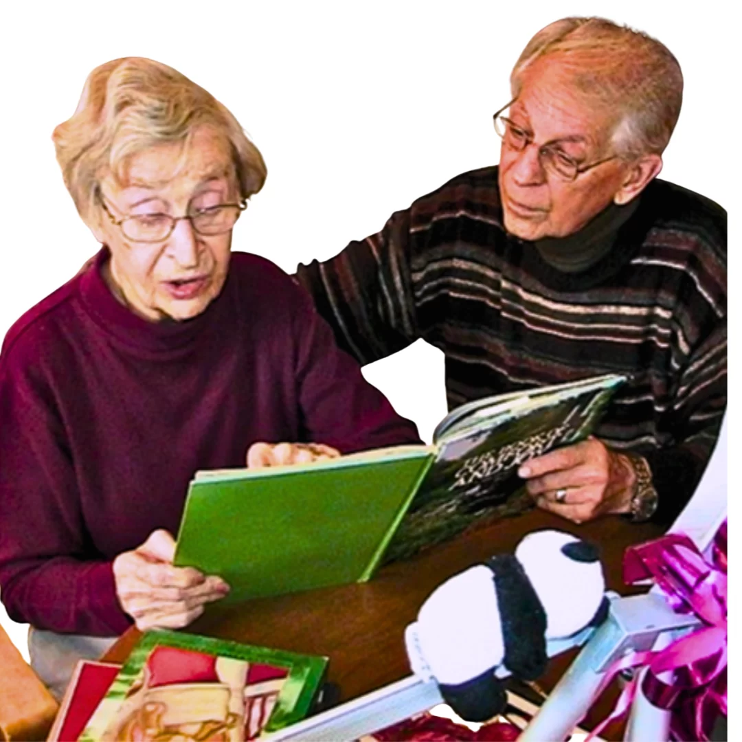 Mother reading orally with Uncle Max, her only brother and youngest sibling.